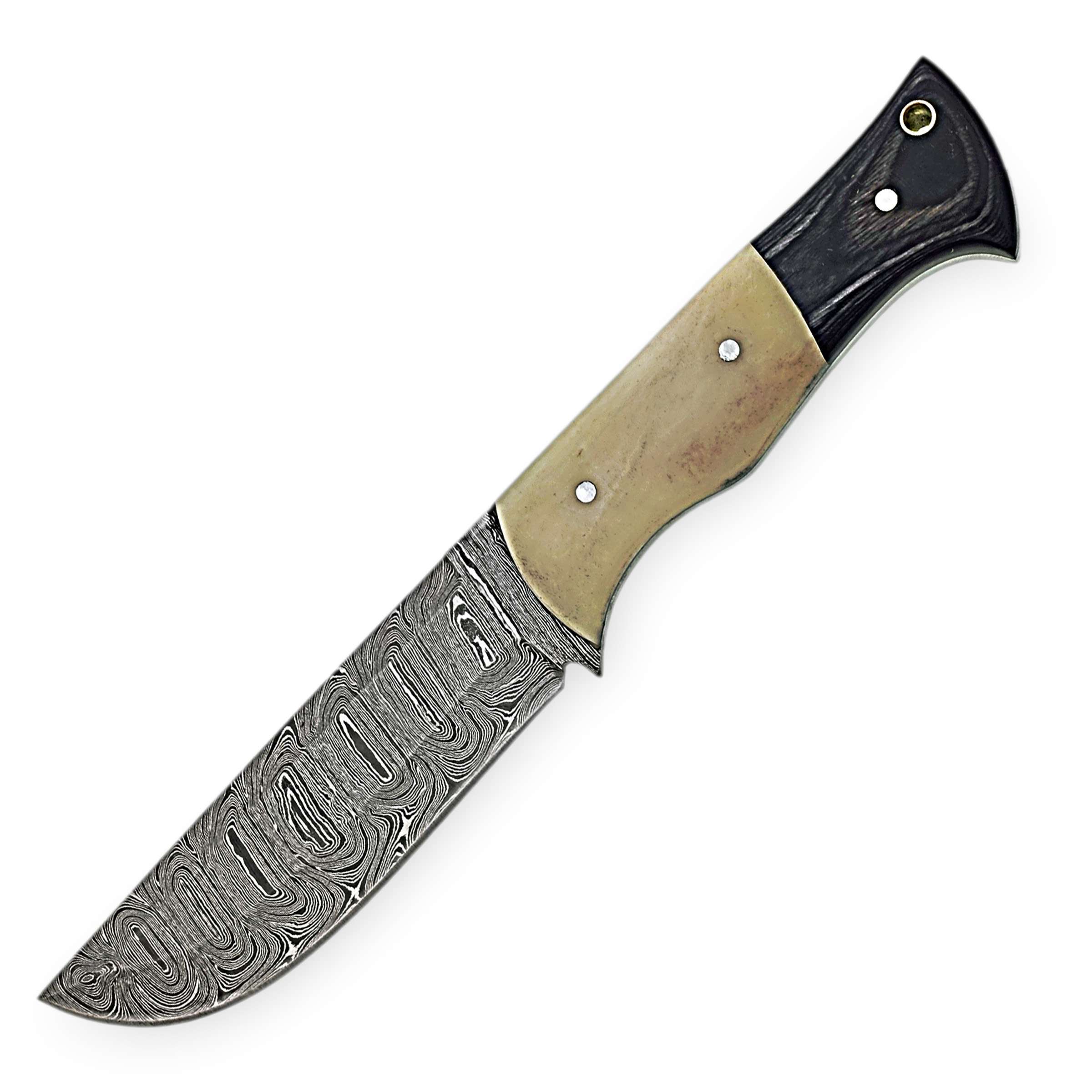 Hand-Forged Damascus Steel Cleaver Knife – Horn Handle Edition