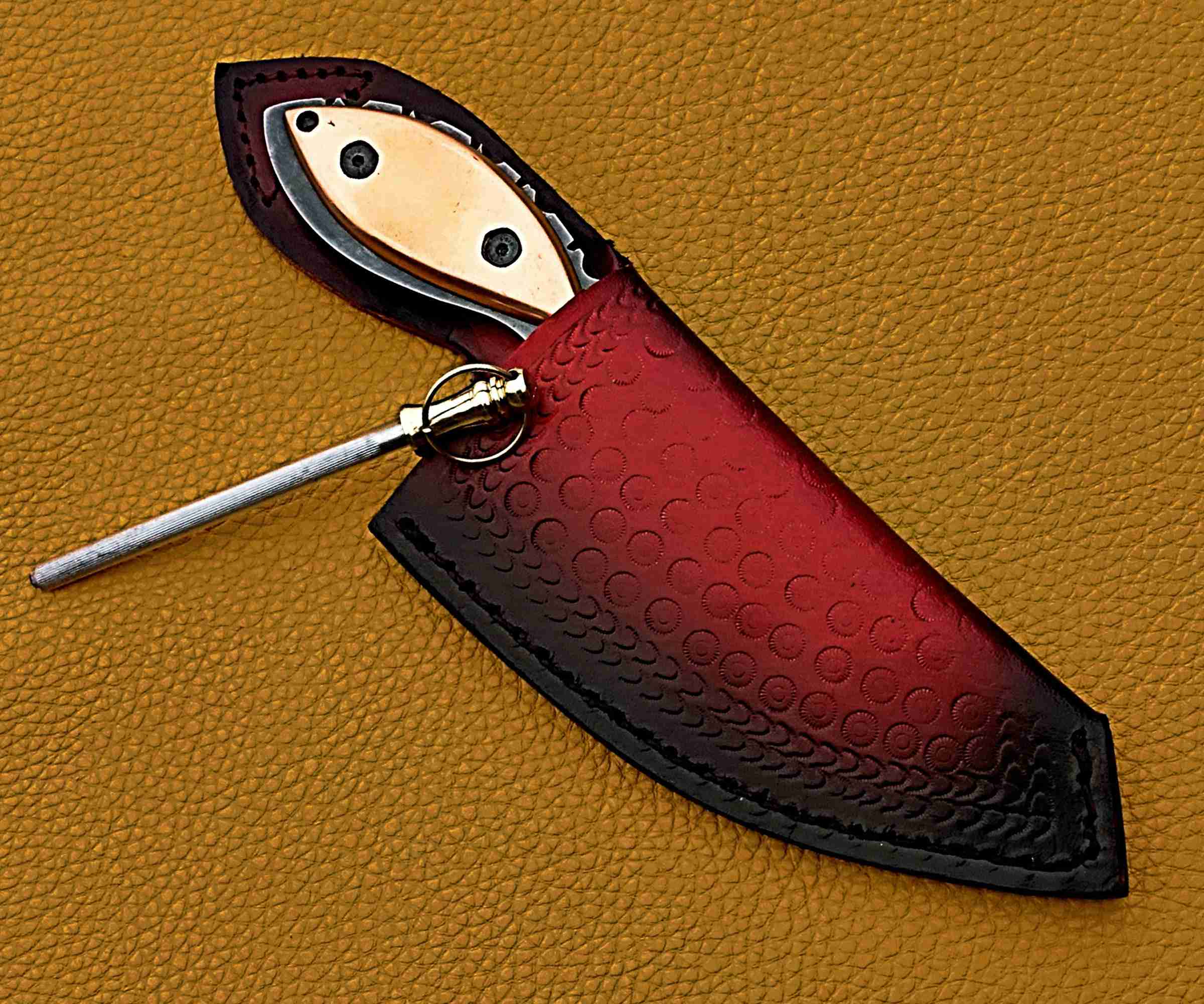 Tactical Fixed Skinner Blade Knife – Matte Black with Leather Sheath
