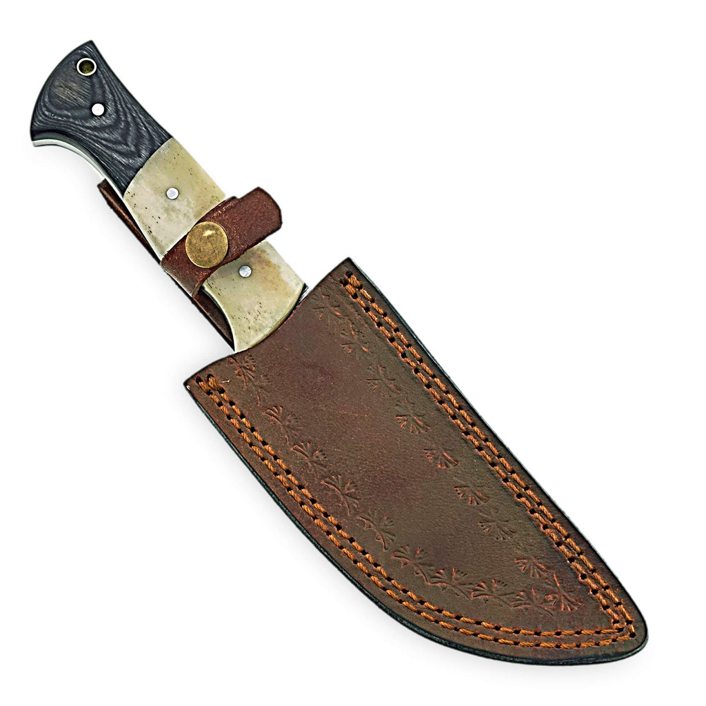 Hand-Forged Damascus Steel Cleaver Knife – Horn Handle Edition