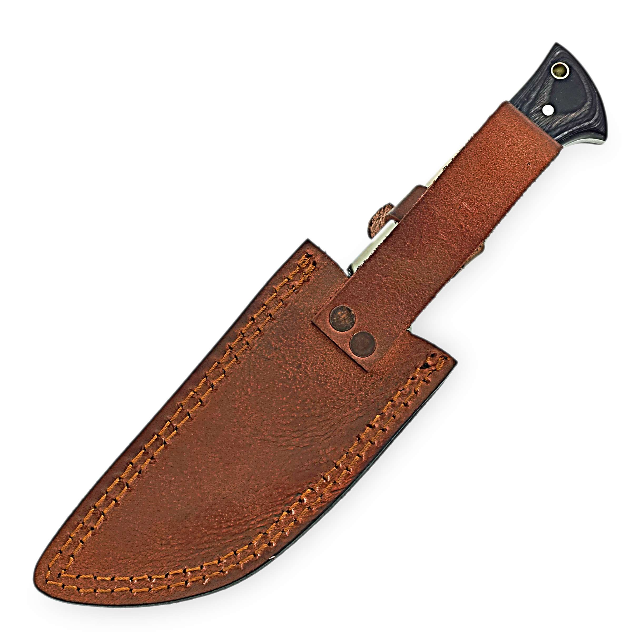 Hand-Forged Damascus Steel Cleaver Knife – Horn Handle Edition