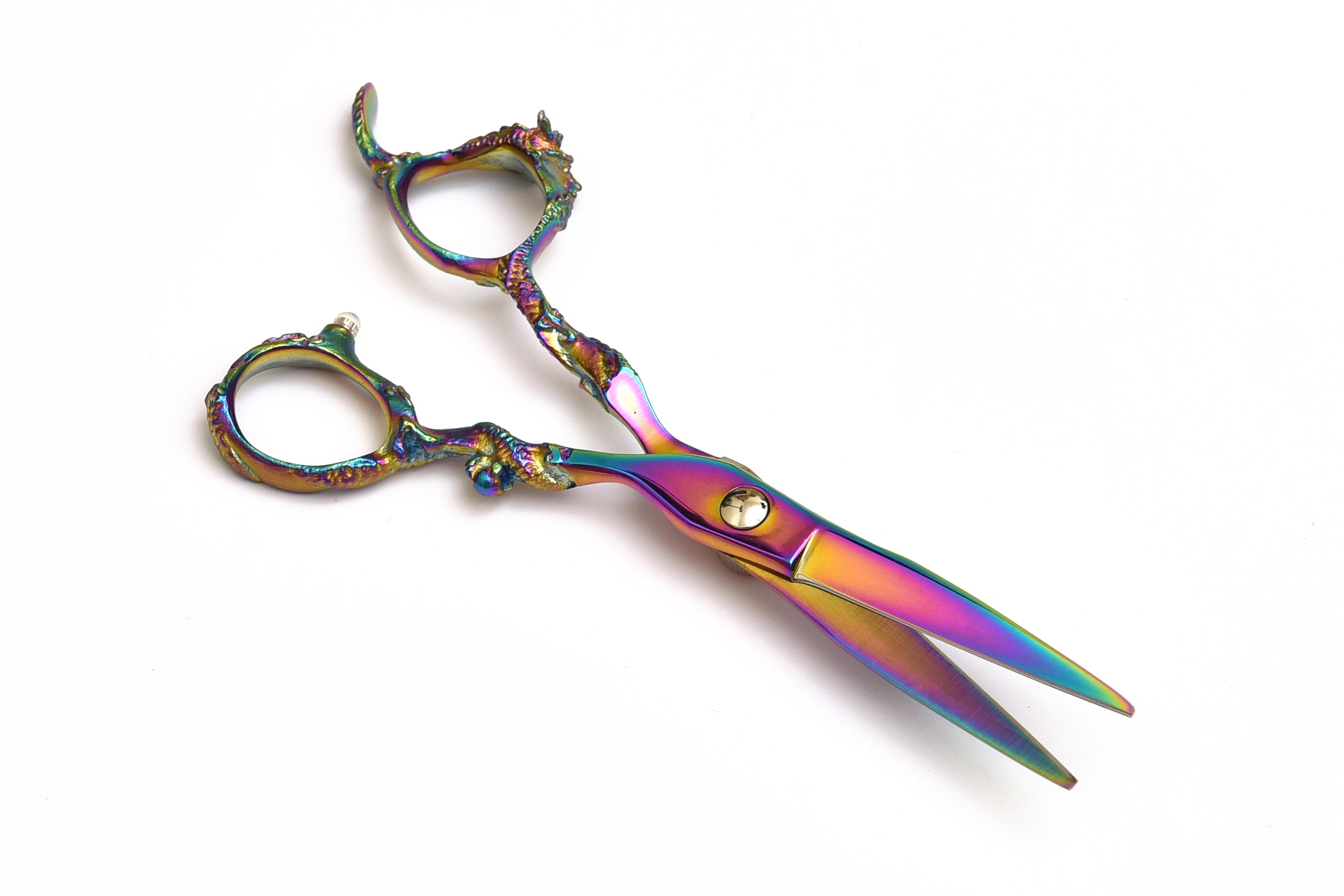 Rainbow Titanium Hair Cutting Scissors – Iridescent Finish