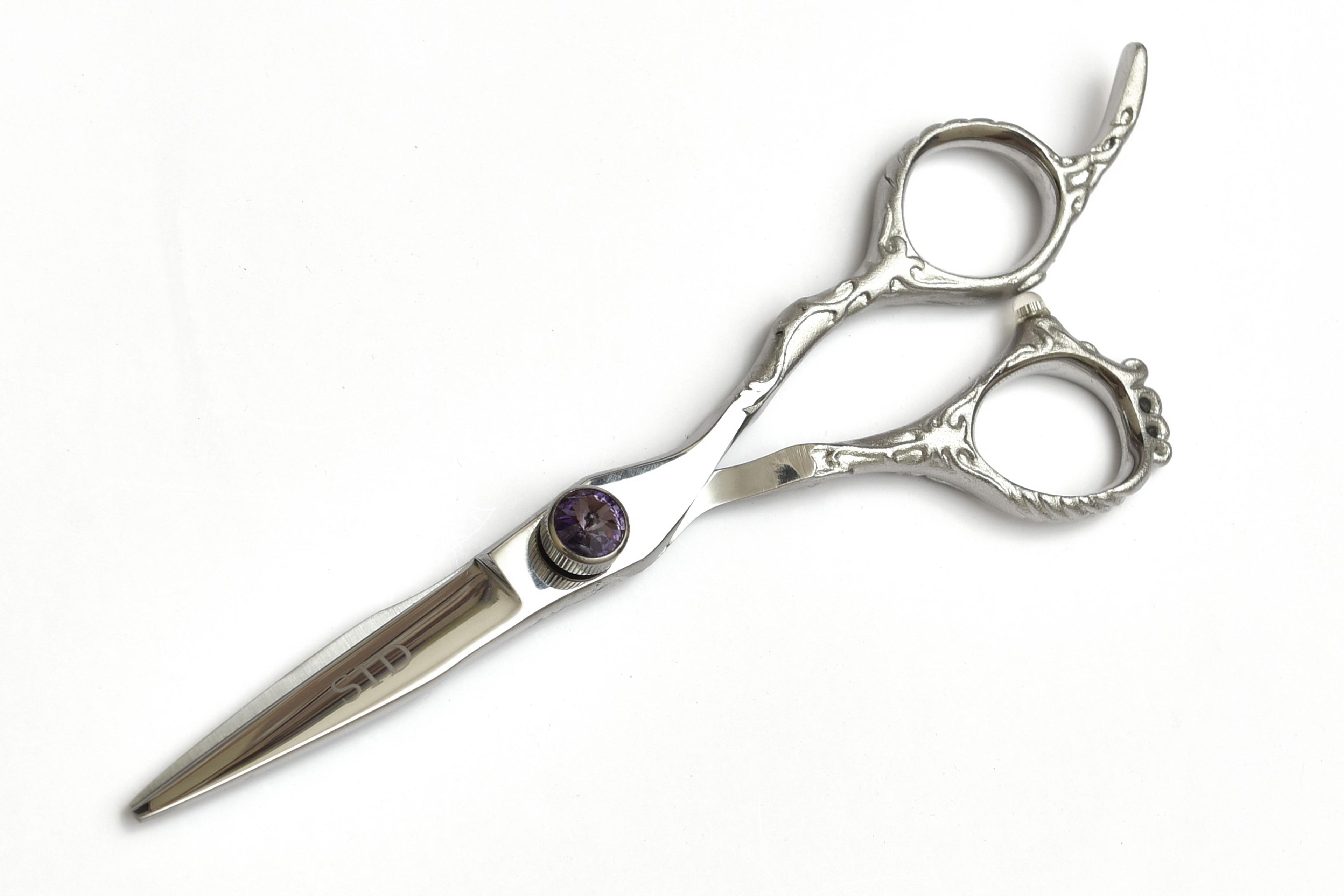 Polished Silver Haircutting Scissors