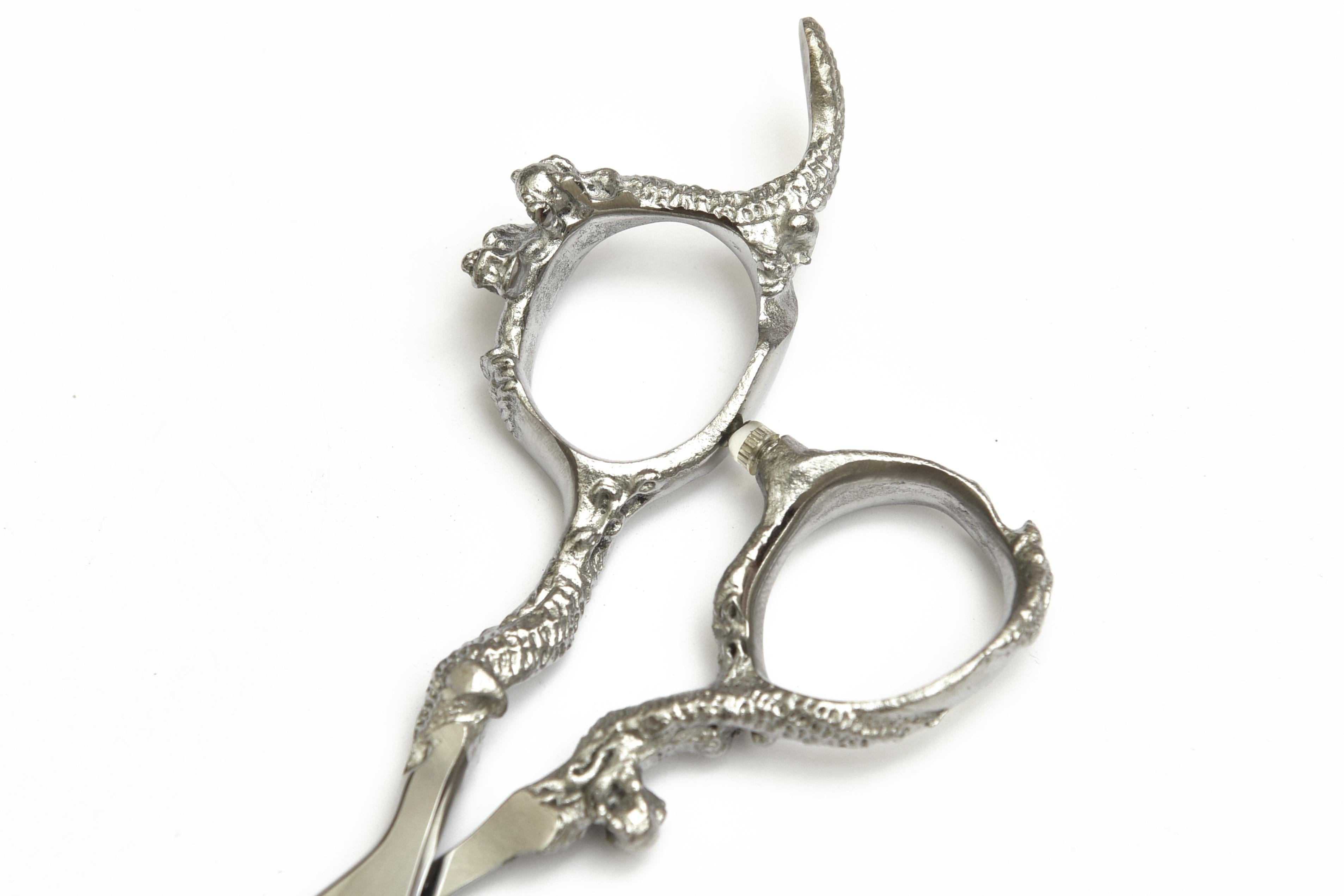 Brushed Nickel Haircutting Scissors
