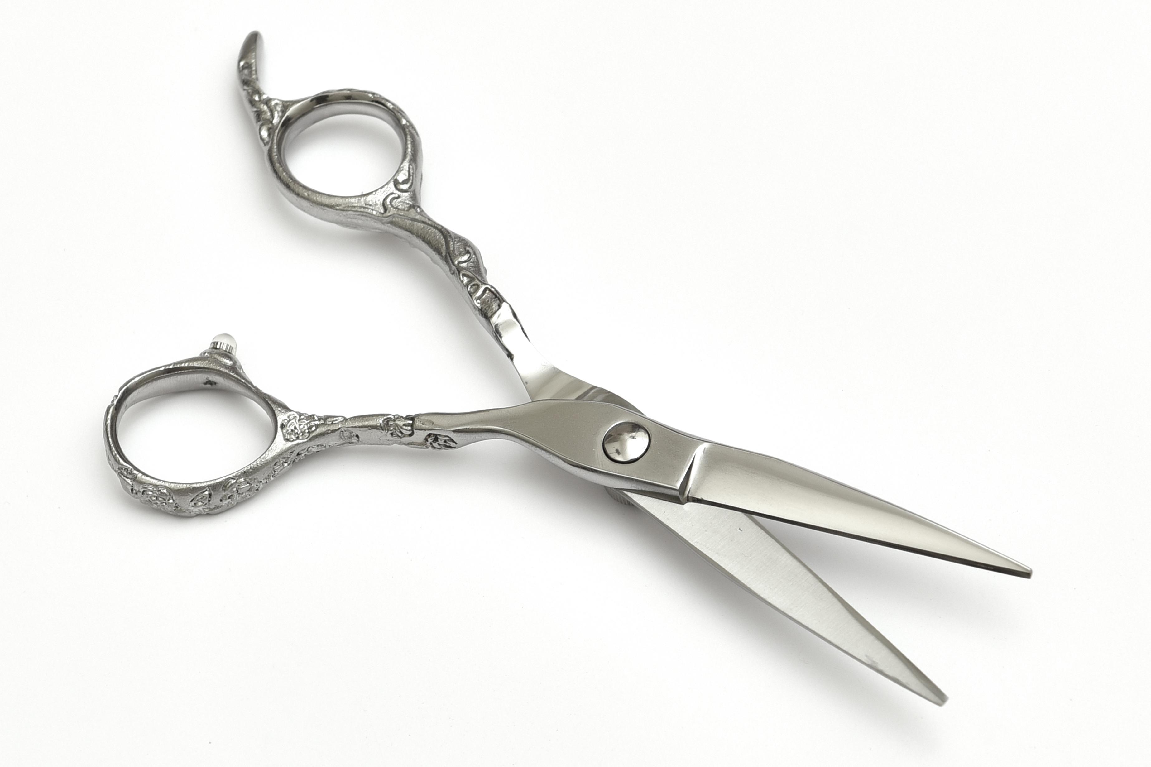 Vibrant Blue Curved Haircutting Scissors