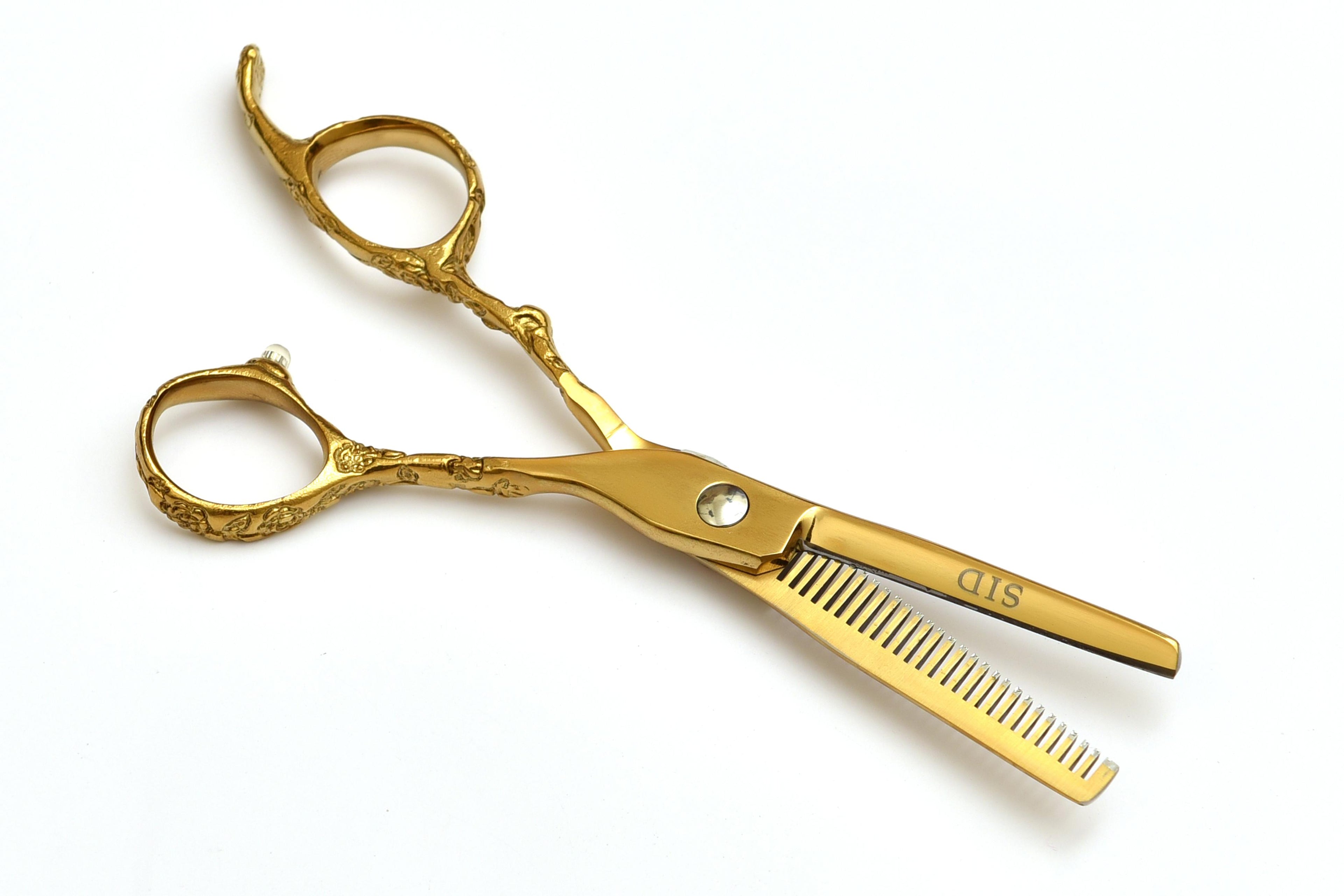 Royal Gold Hair Thinning Scissors – Texturizing Shears for Barbers & Stylists