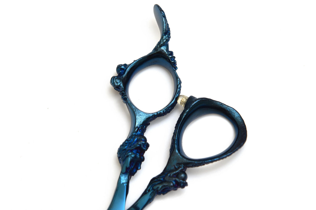 Dragon Handle Blue Hair Cutting Scissors