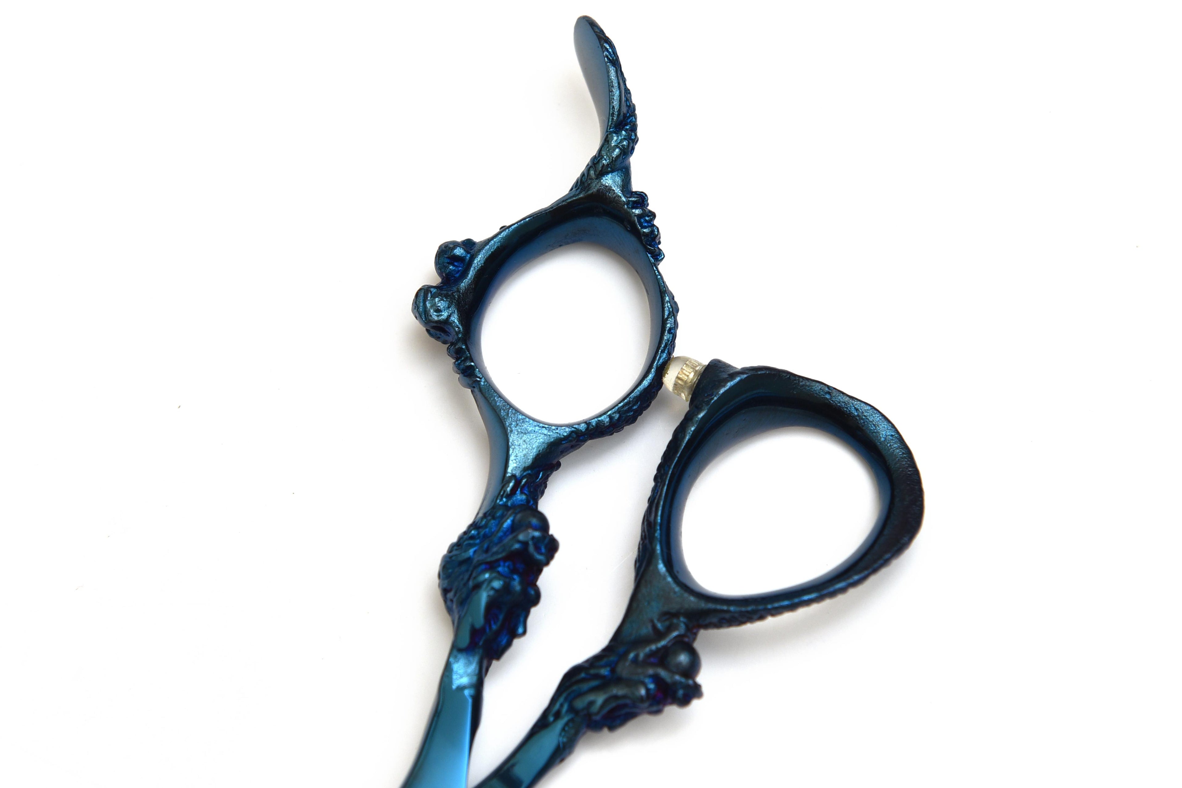 Dragon Handle Blue Hair Cutting Scissors