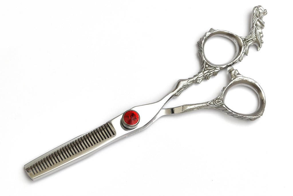 Dragon Handle Thinning Shears with Red Gem
