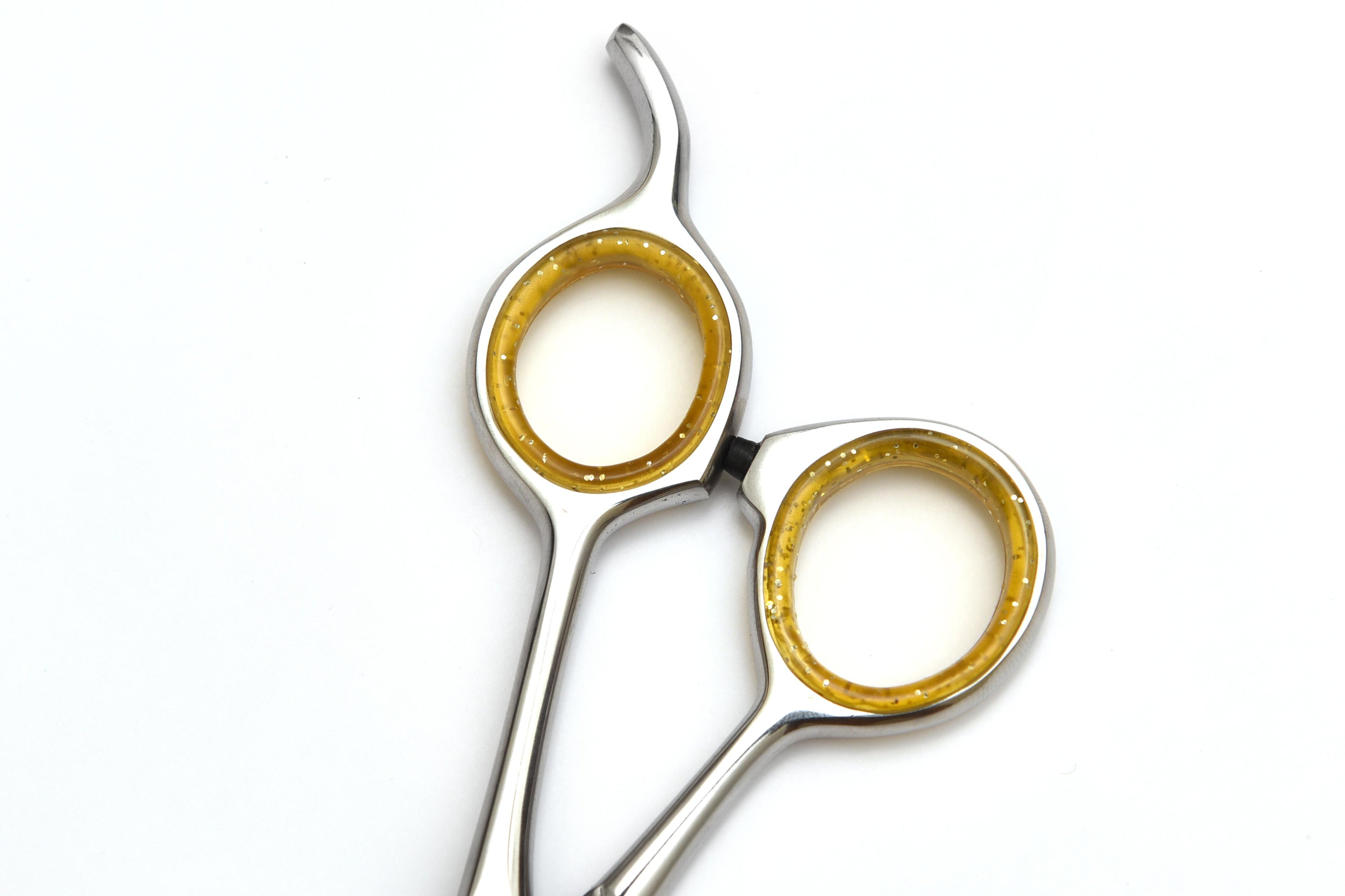 Professional Hair Cutting Scissors with Gold Finger Rest