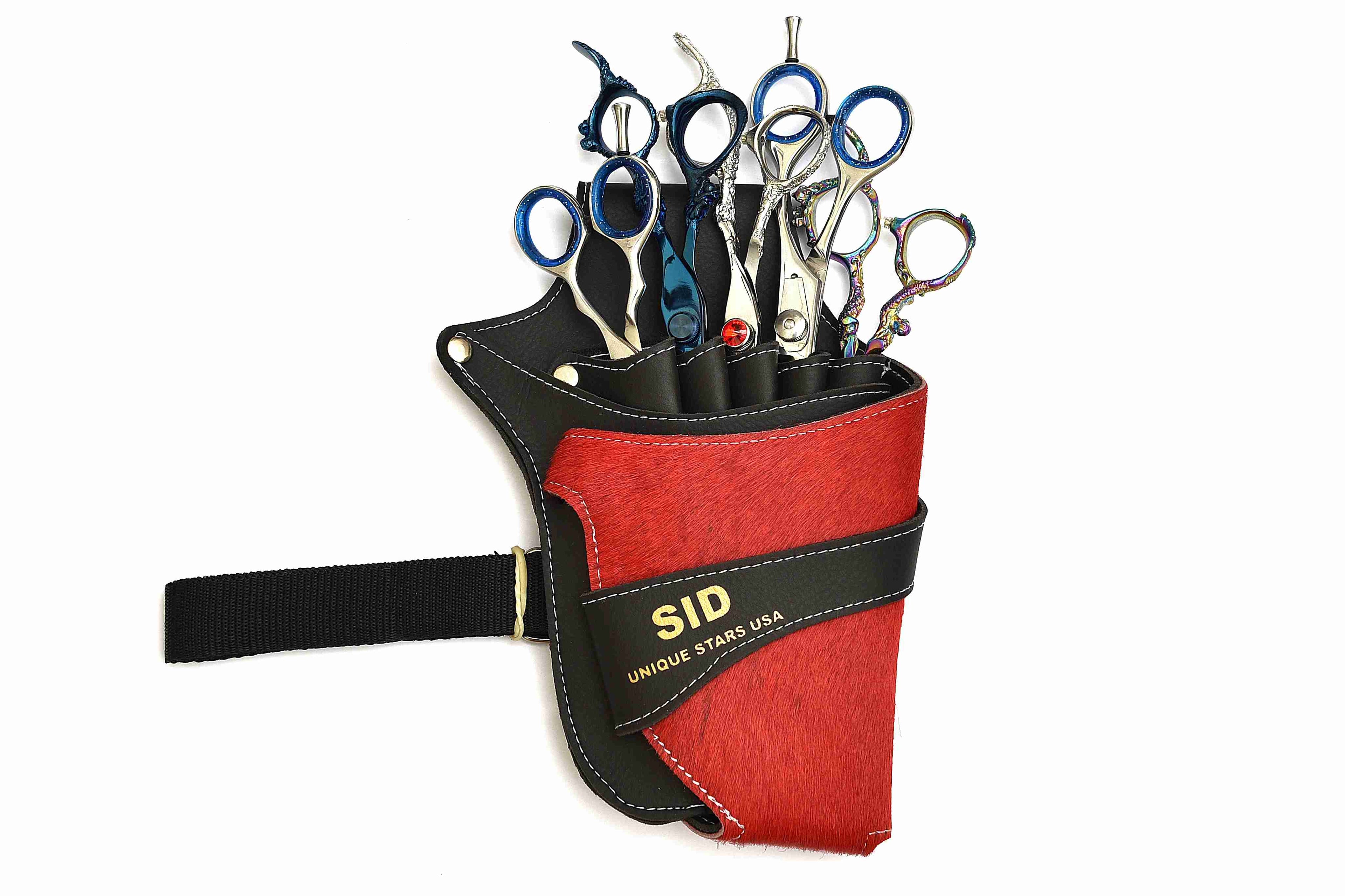 SID Unique Stars USA Hairdressing Scissor Holster – Pink Fur Edition