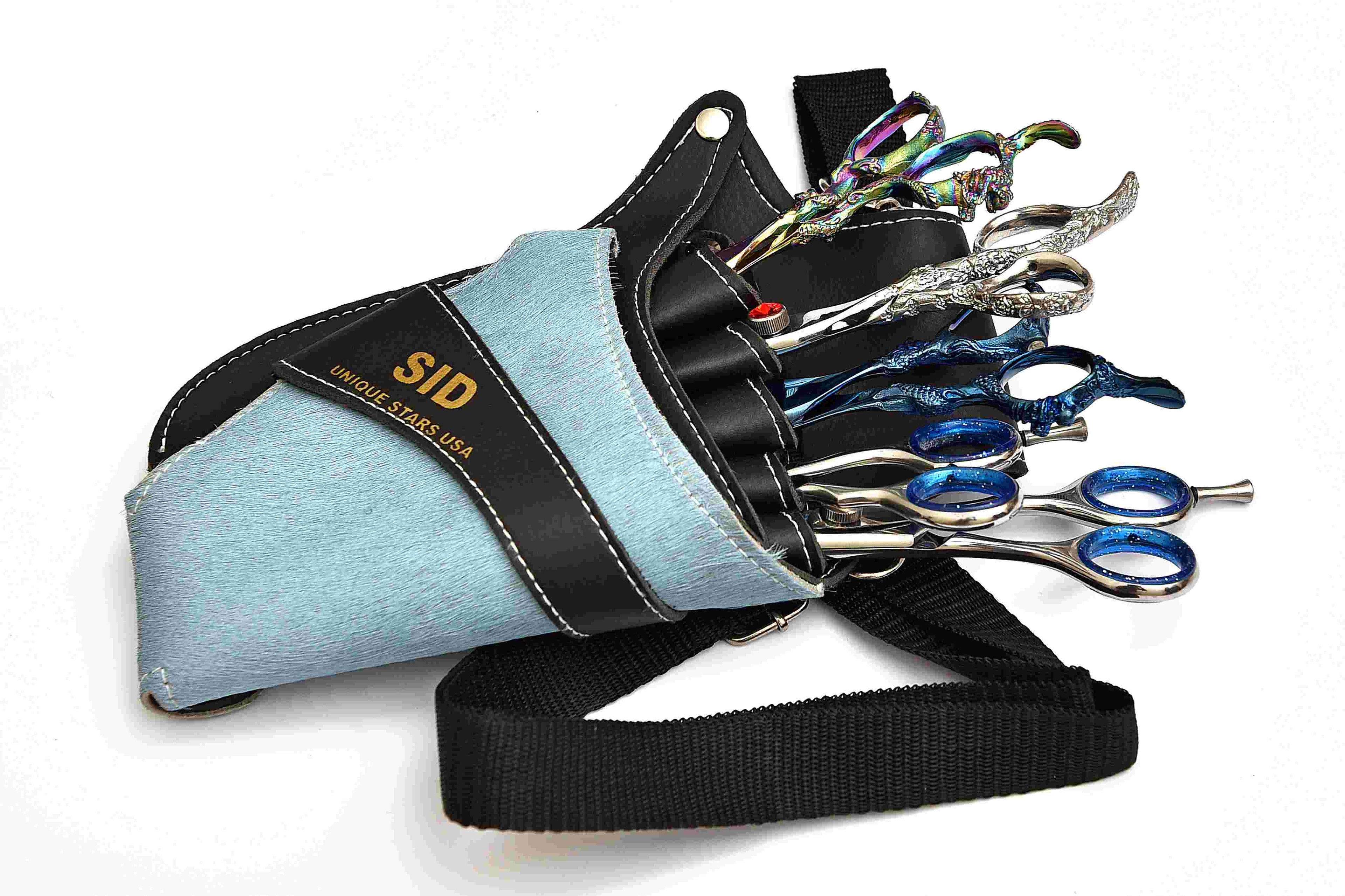 Blue Fur Hairdressing Leather Holster