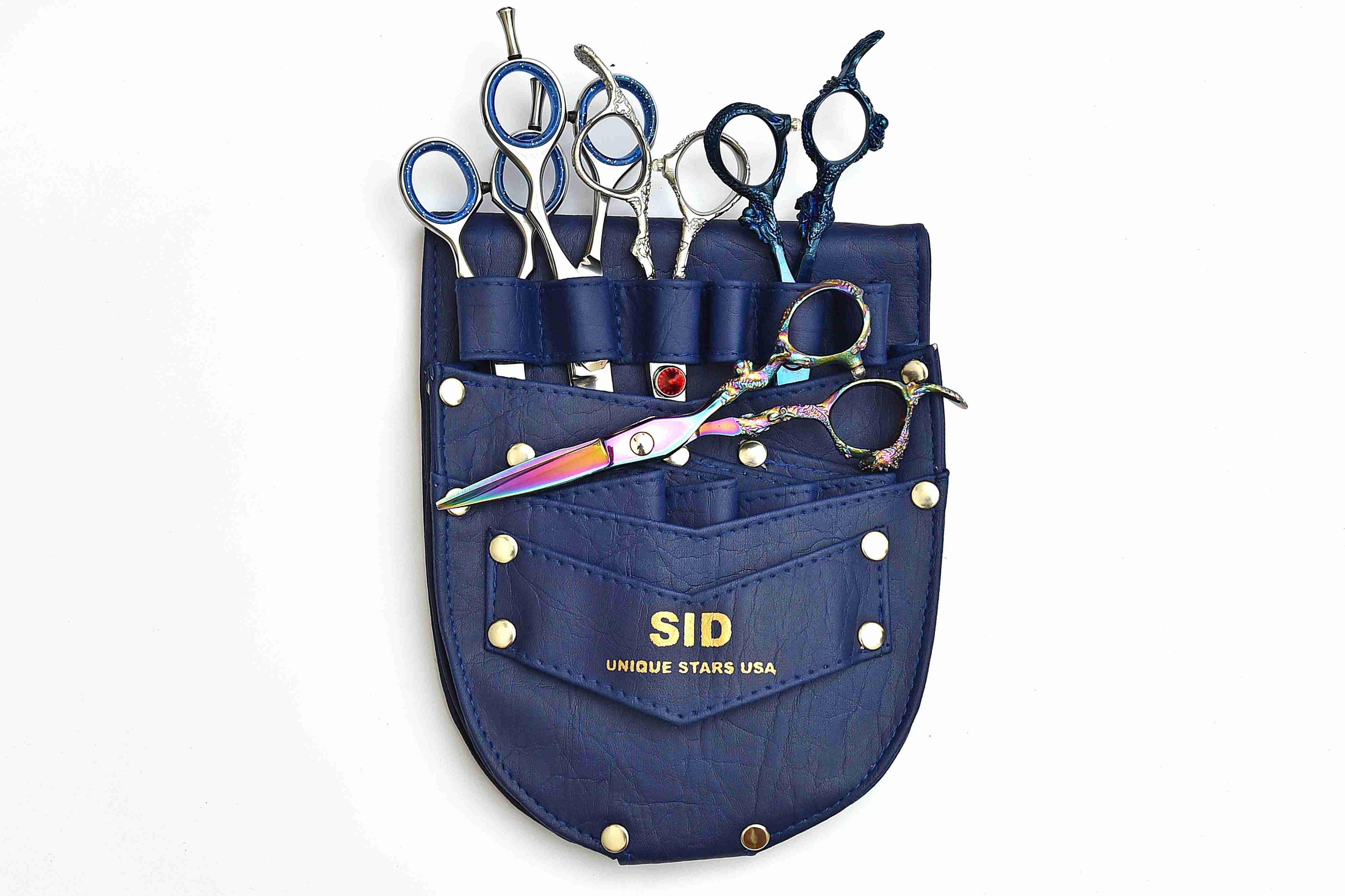Pure Blue Leather Scissor Holster