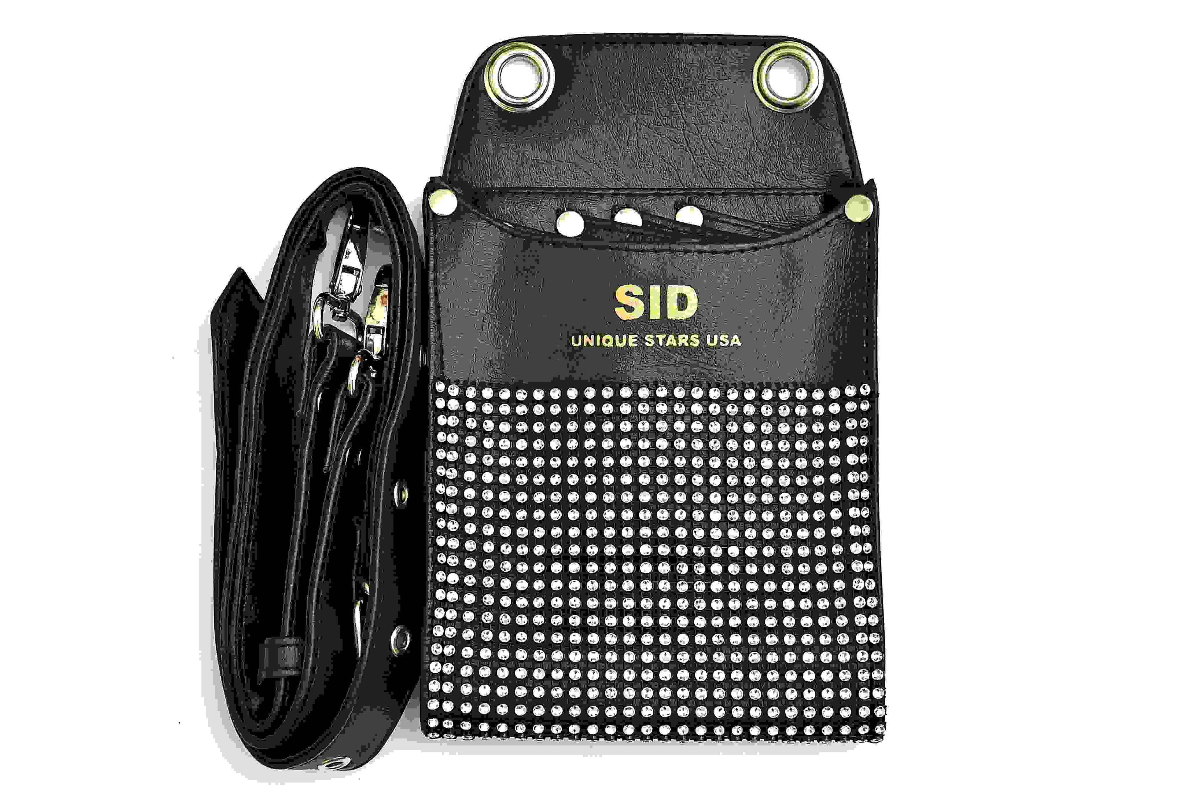 Black Leather White Dots Scissor Holster