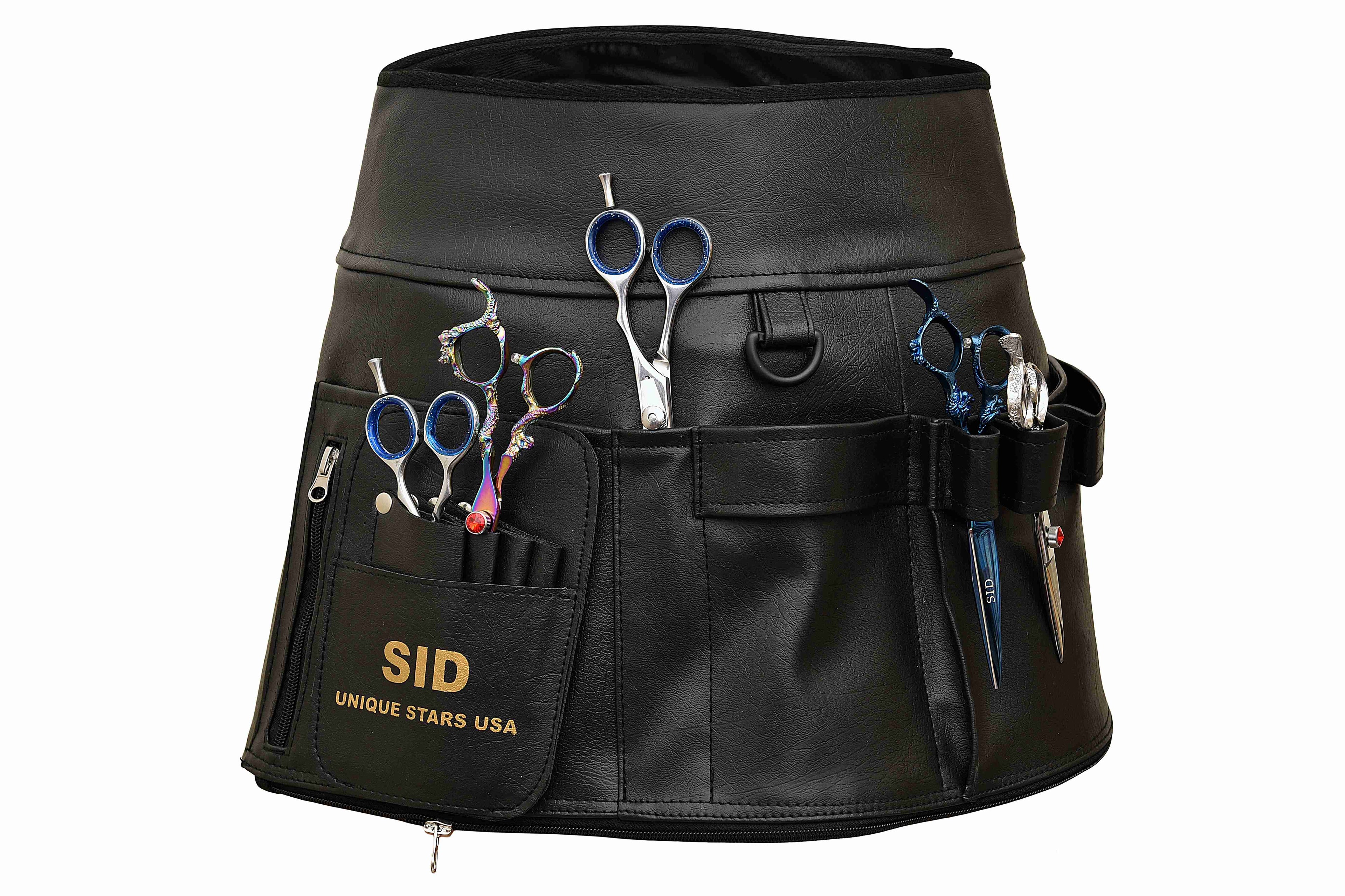 Black Leather Barber Waist Belt Apron