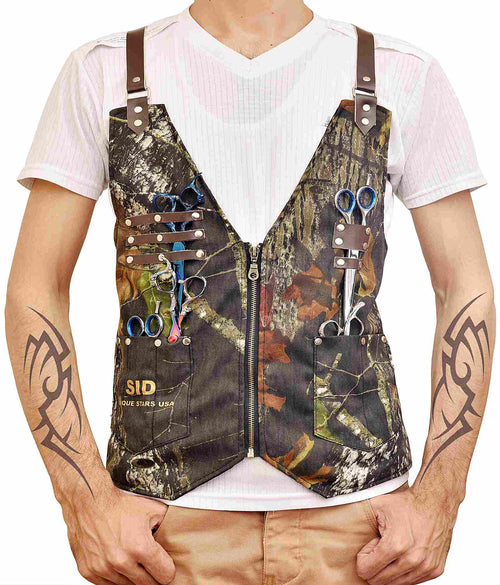 Army Pattern Barber Vest Apron Waistcoat