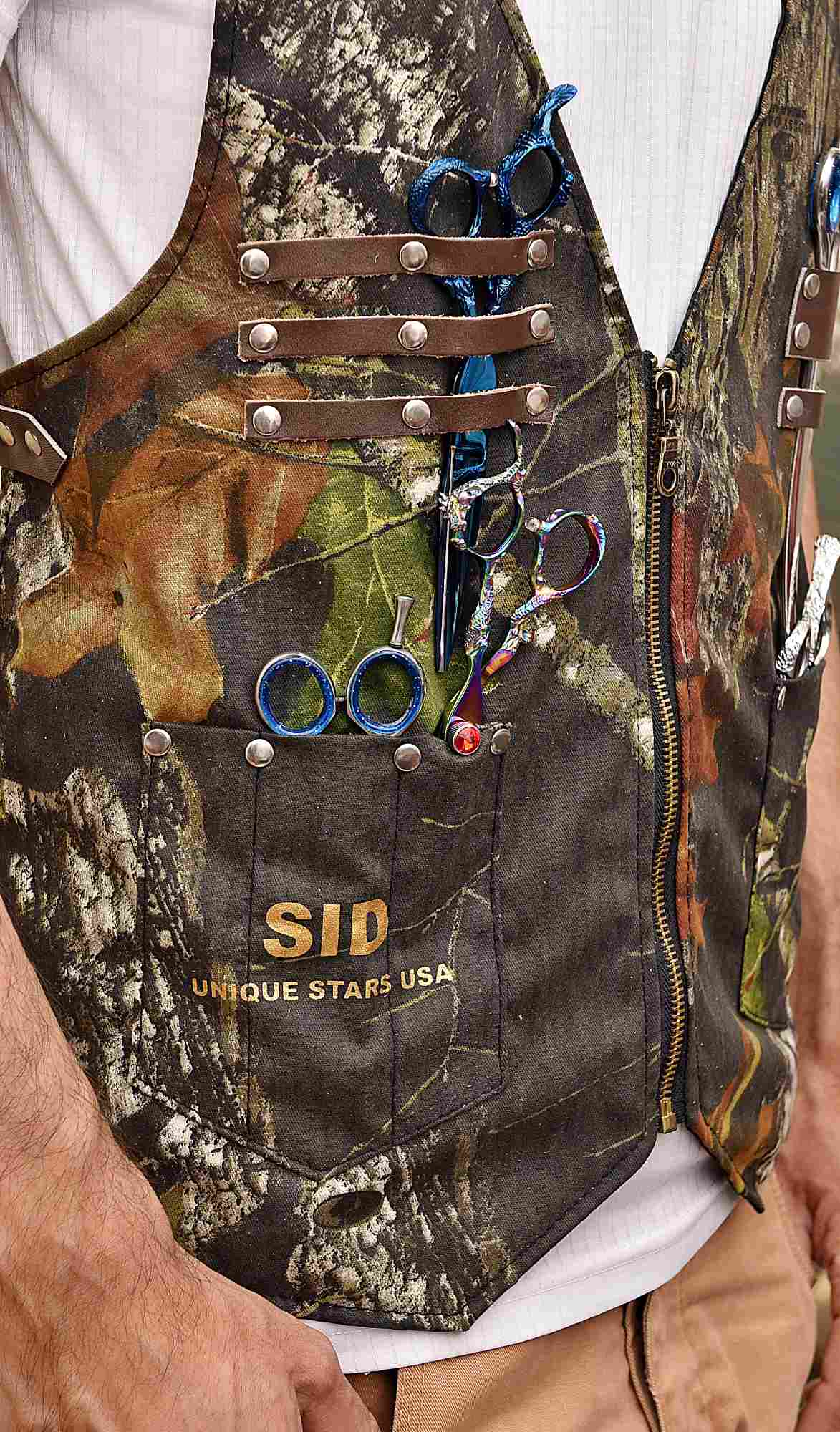 Army Pattern Barber Vest Apron Waistcoat